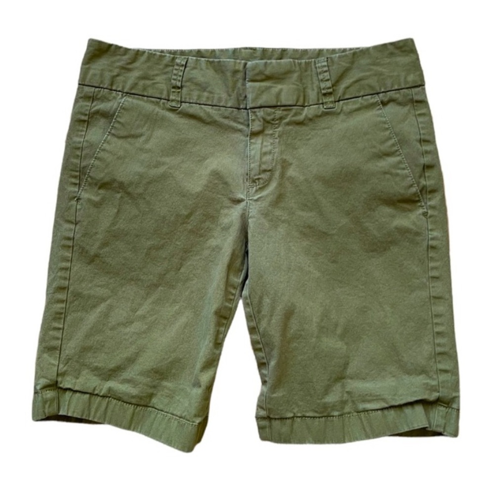 J. Crew Green Bermuda Shorts with Classic Cotton Comfort